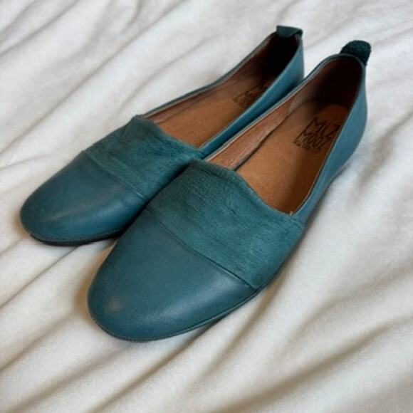 Miz Mooz Teal Blue Leather Flats Slip-On Shoes Womens Size EU 37 US 6.5 - Picture 7 of 7